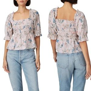 SAYLOR Clover Floral Smocked Top